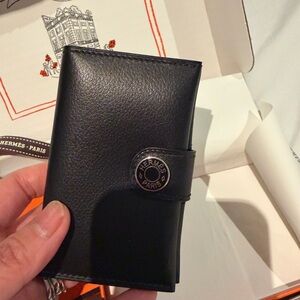 BNIB Hermes RMS Black Leather Card Holder